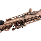 Yinfente Bb Straight Soprano Saxophone–Gold Lacquer Finish, Ergonomic Design with Case, Mouthpiece, Neck Strap & Accessories, Ideal for Beginners & Advanced Players（Red）