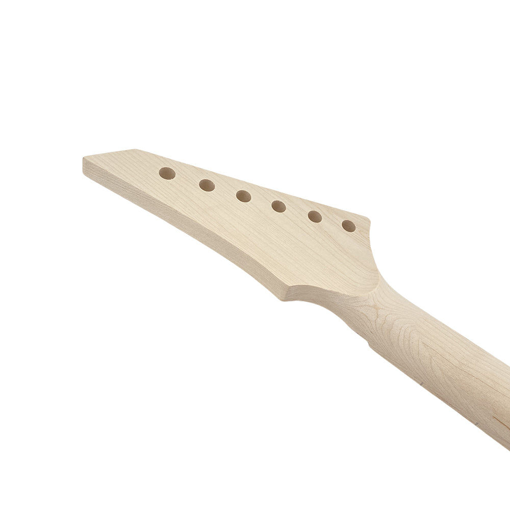 Yinfente Electric Guitar Neck 24 Fret 25.5 Inch Maple Wood Fretboard Guitar Neks Replacement for DIY Guitar Shark Fin Inlay Floyd Rose Locking Style