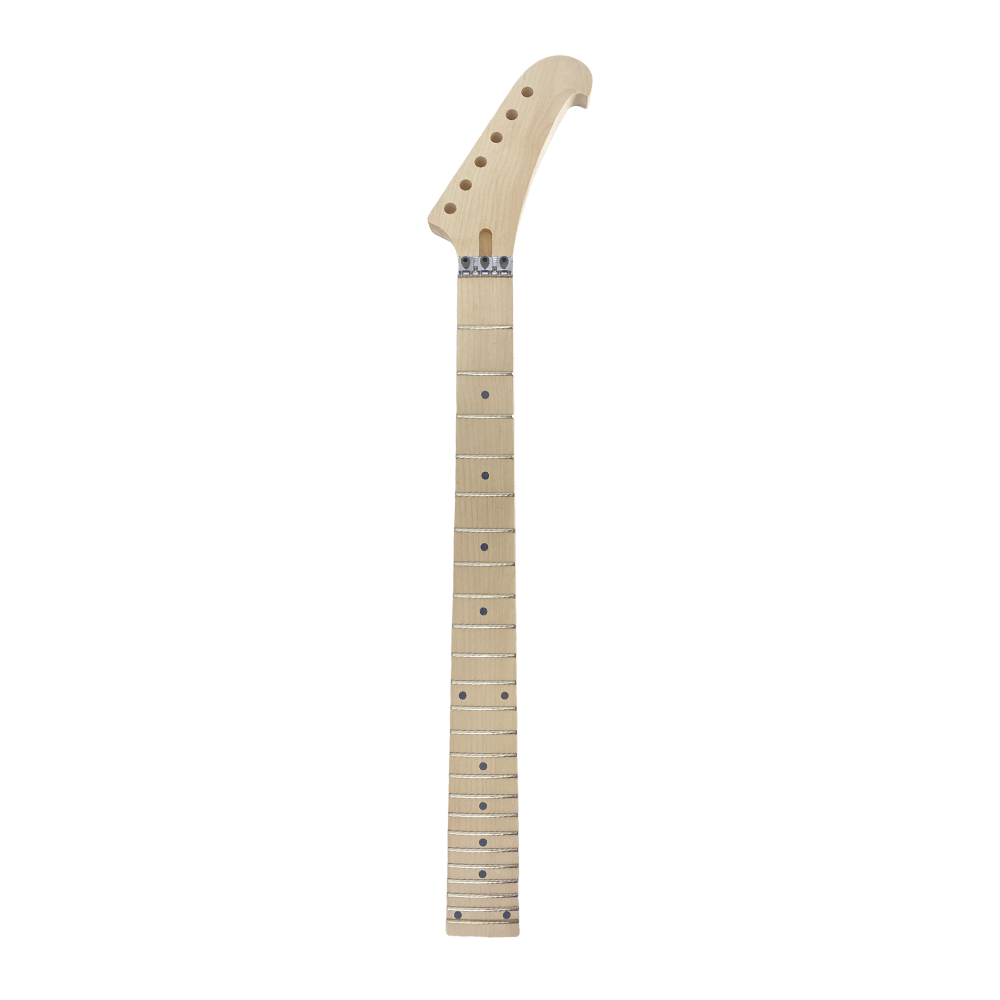 Yinfente Maple Guitar Neck 24Fret 25.5Inch Locking Nut Dot Inlay Bolt on DIY Guitar Necks Replacement