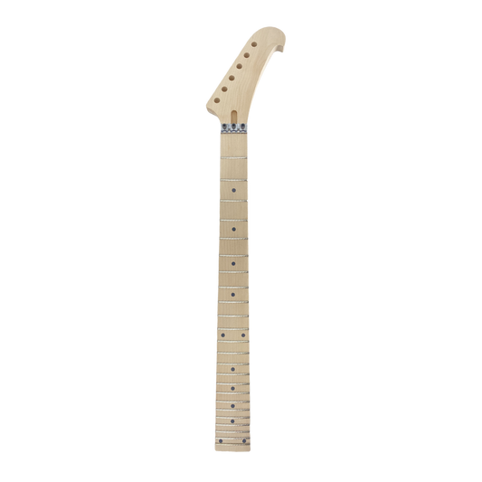 Yinfente Maple Guitar Neck 24Fret 25.5Inch Locking Nut Dot Inlay Bolt on DIY Guitar Necks Replacement