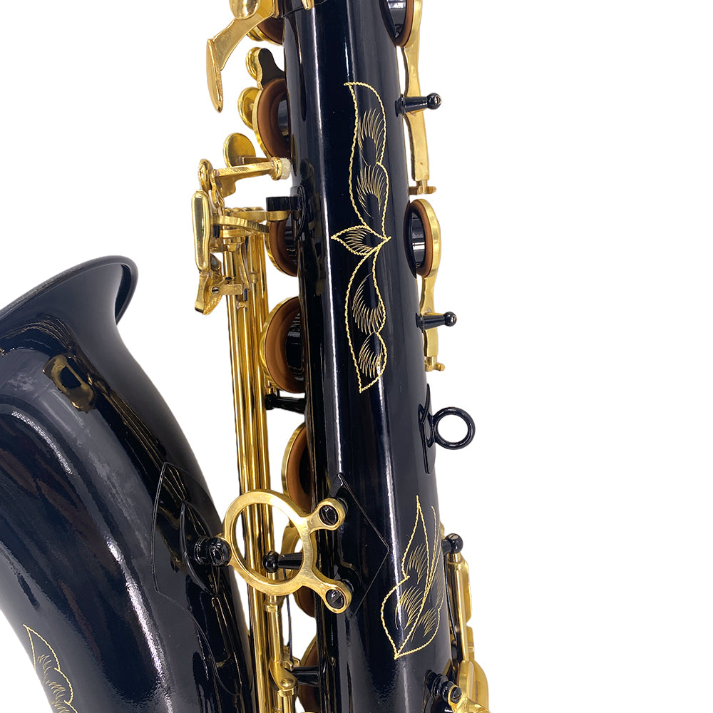 Yinfente Tenor Saxophone B flat Black Lacquer with Carrying Case Mouthpiece Reeds Cleaning Kit,Tenor Sax for Beginners, and Musicians