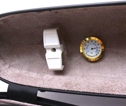 Carbon Fiber Violin Case 4/4 Full Size Hard Shell Triangle Violin Box Backstrap External Storage Bag,Hygrometer,Two Bow Holders (Purple)