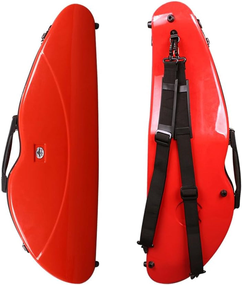 Violin Case 4/4 Full Size 1.9Kg Carbon Fiber Half round Shape Viloin Bag with Strap Combination Lock and Accessories Bag Red