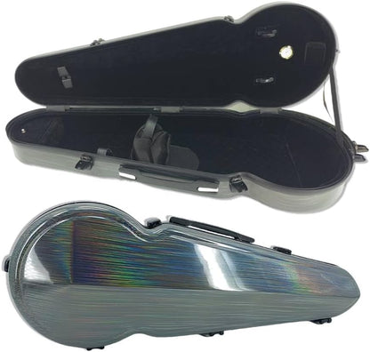 Viola Case 16 Inch, Carbon Fiber Hard Viola Case Backpack, Adjustable Neck Pad for Sizes 15-16.5 Inches, Thickened Lining, Built-In Hygrometer, with Sturdy Handle (Colourful)