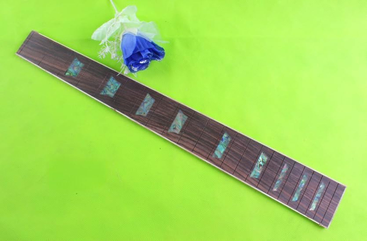 22 Fret Electric Guitar Fingerboard 24.75 Inch Rosewood Fretboard for Guitar Replacement Parts Chromatic Trapezoid Inlay DIY with Binding(Color)