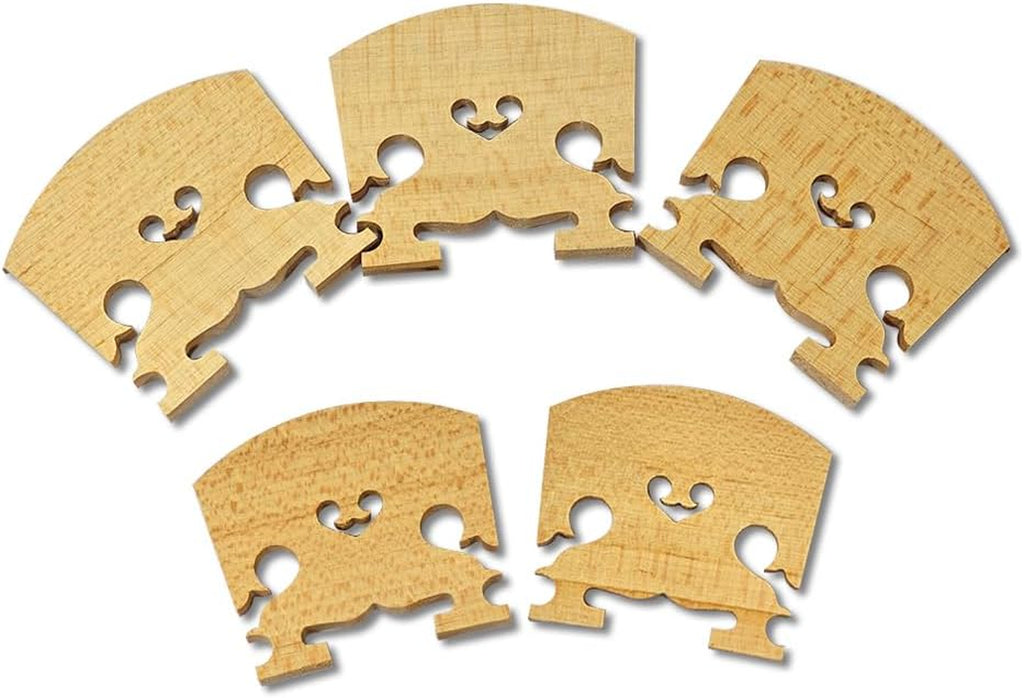 10 Pcs Baroque Style Violin Bridge 4/4 Full Size,Maple Solid Wood Finer Grade Hand-Carved Violin Parts Replacement (Style-C)