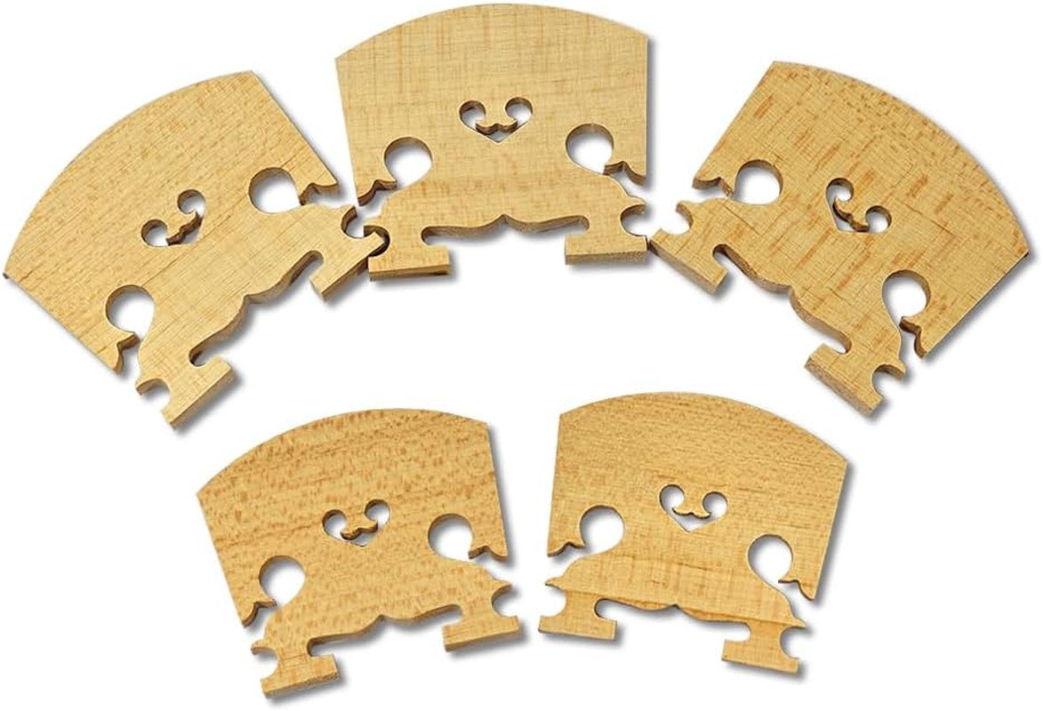 10 Pcs Baroque Style Violin Bridge 4/4 Full Size,Maple Solid Wood Finer Grade Hand-Carved Violin Parts Replacement (Style-C)