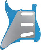 11 Hole Strat Pickguard SSS 3 Single Coil Pickups Scratch Plate with Pickguard Screws, Silver Mirror Style (Silver Mirror)