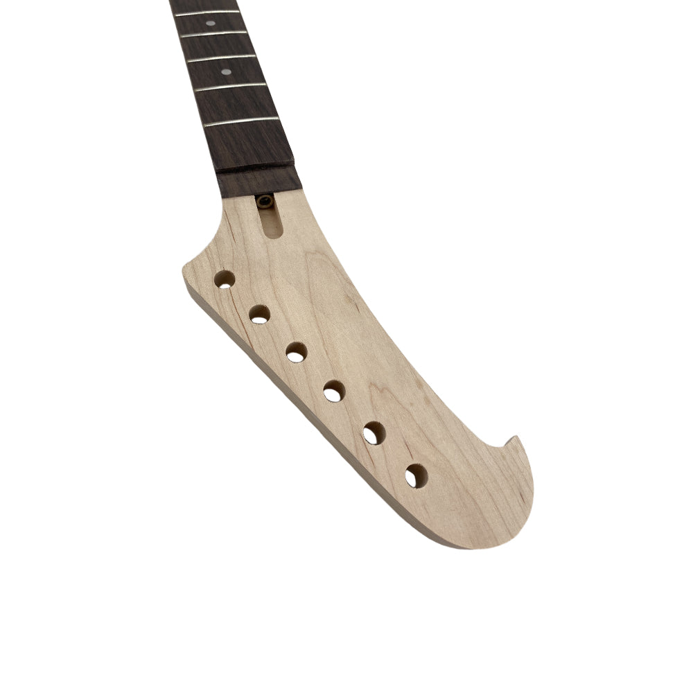 Yinfente Guitar Neck 22 Fret 25.5 Inch Maple Rosewood Fretboard Reversed Headstock dots Inlay Bolt on Heel