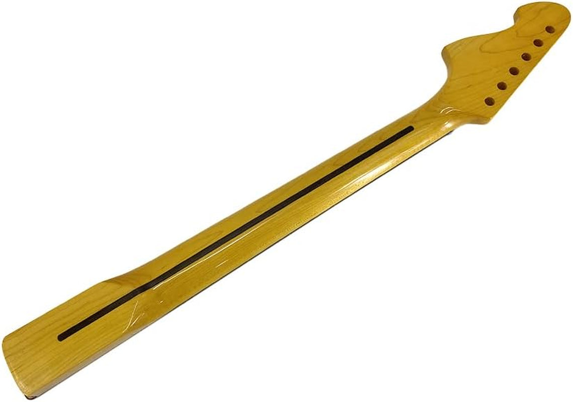 DIY Electric Guitar Neck - Maple Neck 22 Fret 25.5 Inch Maple Fretboard for Build Guitars Bolt on Heel