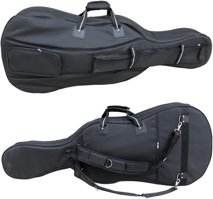 Cello Gig Bag, 4/4 Size, Nylon Exterior, 20Mm Thick Foam Padding, Adjustable Backstraps, Multiple Pockets, Front Accessory Storage, Back Sheet Music Pocket, Cello Travel Soft Case (Black)