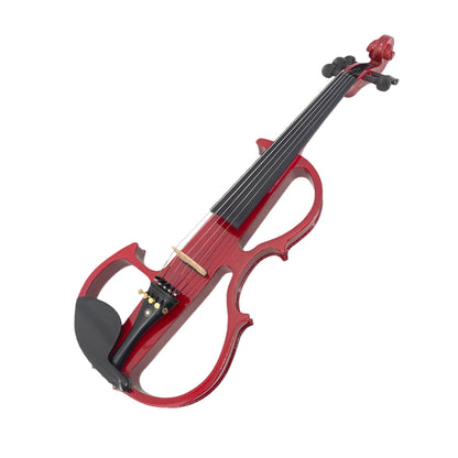 Yinfente 5 String Electric Viola 16inch Full Size Solid Wood Ebony Parts Burgundy Red Free Case Bow