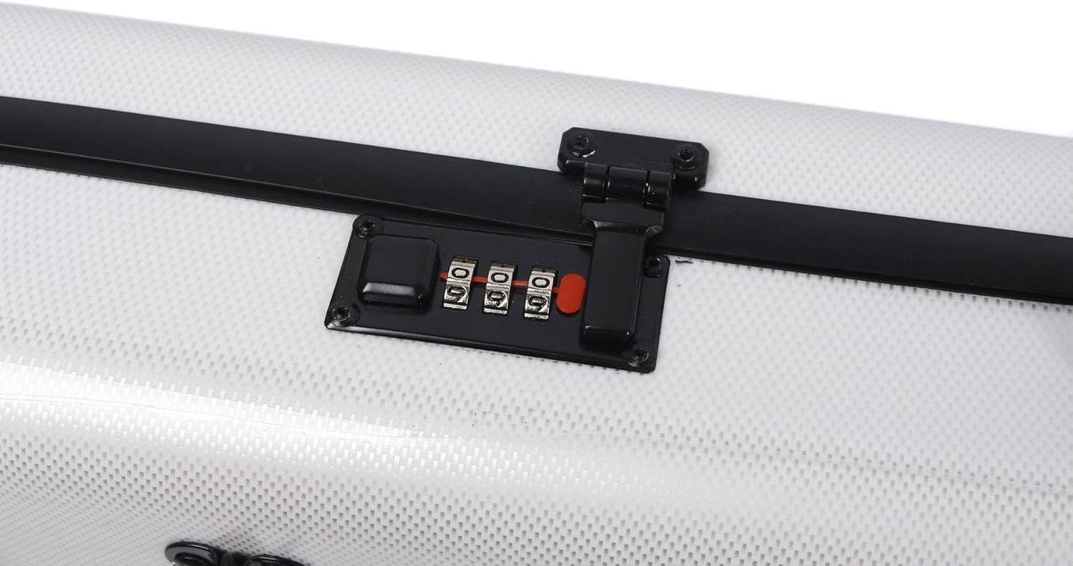 Double Violin Case for Violin/Viola Case Mixed Carbon Fiber 4/4 Full Size Black/White (White)