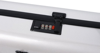 Double Violin Case for Violin/Viola Case Mixed Carbon Fiber 4/4 Full Size Black/White (White)