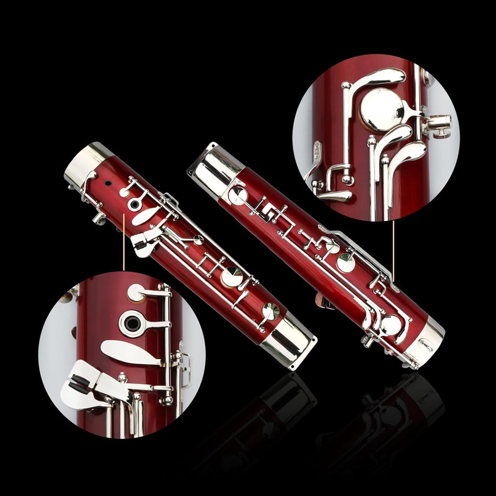 Bassoon Maple Wooded Bassoon C Key 26 Keys Silver Plated Woodwind Instrument with Case Accessories