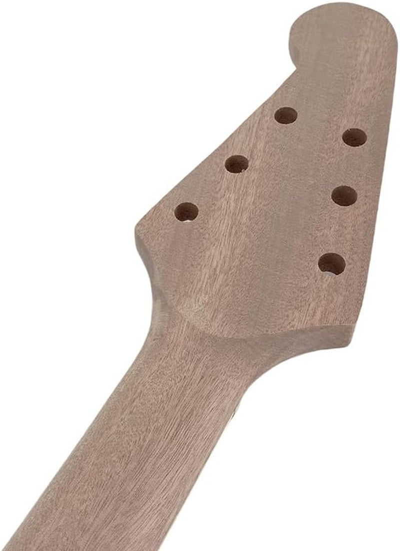 Electric Guitar Neck 22 Fret 25.5Inch Guitar Replacement Mahogany Rosewood Fretboard Block Inlay for DIY Guitar Necks