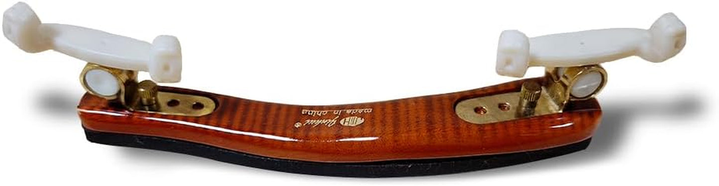 Violin Shoulder Rest 4/4 Full Size Flame Maple Wood Violin Shoulder Rest 3/4 Adjustable Width Violin Part (Brown)