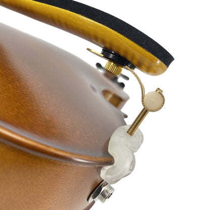 Yinfente Flame Maple Left Hand Violin Shoulder Rest 4/4 Full Size Adjustable Height Width And Collapsible Feet Violin Part (Yellow)