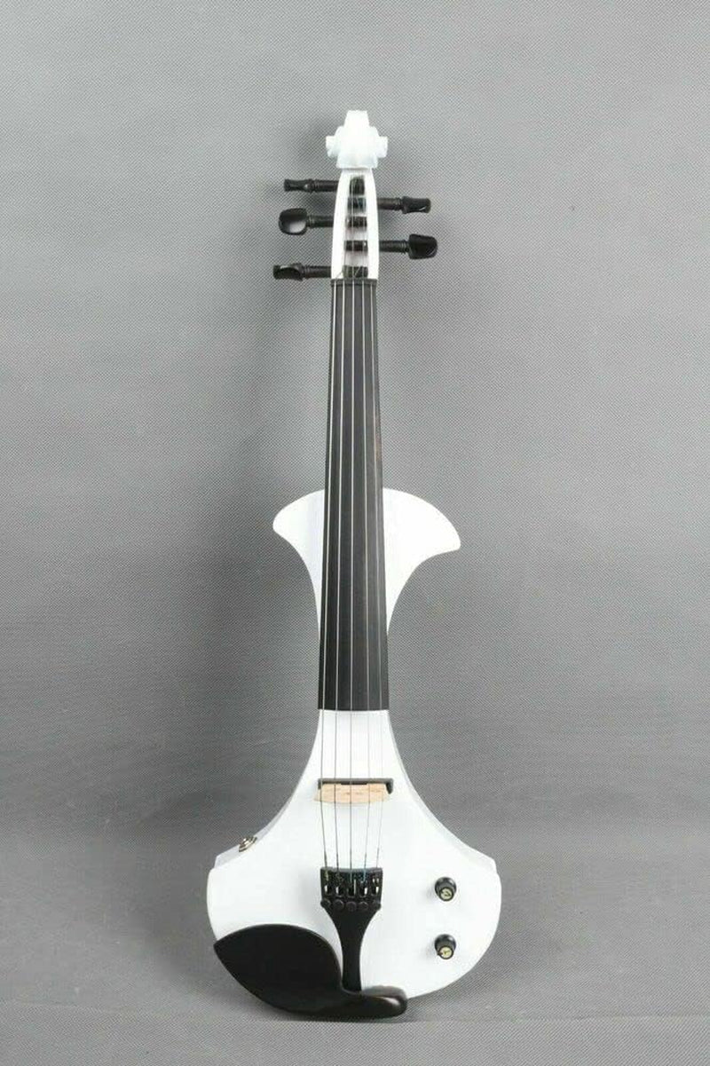 5 String Electric Violin 4/4 Solid Wood Ebony Fittings Free Violin Case Bow White Violins Professional