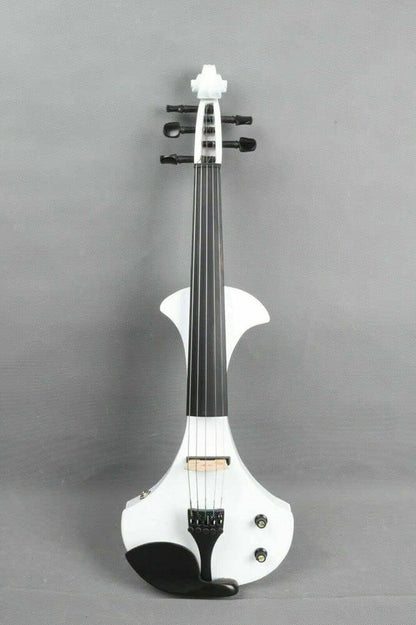 5 String Electric Violin 4/4 Solid Wood Ebony Fittings Free Violin Case Bow White Violins Professional