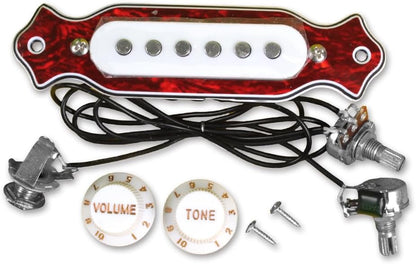 Sound Hole Pickups 6 String Magnetic Pickups with Tone Volume Knobs for Acoustic Guitars (Red)