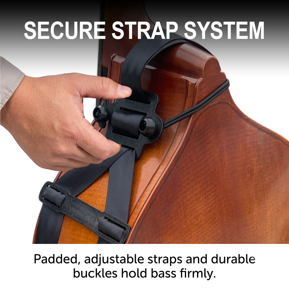 Yinfente 3 pcs Upright Bass Buggies for Double Bass with Durable Wheels Long Straps