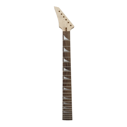 Yinfente Maple Guitar Neck 24Fret 25.5Inch Rosewood Fretboard Shark Fin Inlay Bolt One Heel Reversed Head