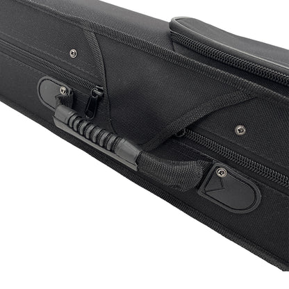 Electric Violin 4/4 Size Silent Violins Solid Wood Ebony Violin Parts with Case, Bow (Black)