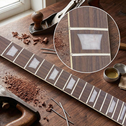 Yinfente DIY Guitar Neck Mahogany 22 frets 24.75 inch Rosewood Fretboard Trapezoid Inlay paddle headstock Set-in