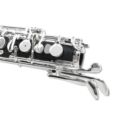 Yinfente Professional Oboe Ebonite C Key Left F Resonance Semi-Automatic Woodwind Instrument with Oboe Reed&Gloves&Leather Case+ Carry Bag&Cleaning Cloth&Cap Cork&Grease&Screwdriver