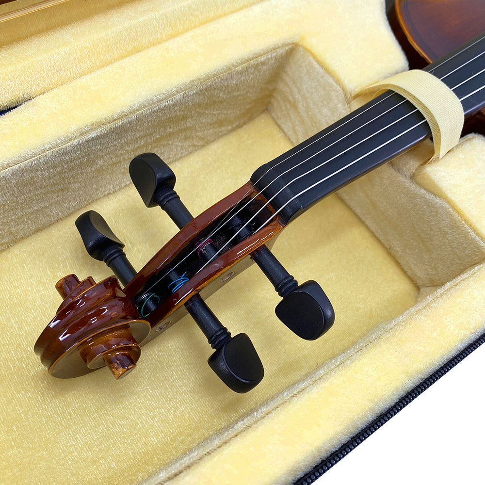 Yinfente 4/4 Full Size Violin Case  Blue Nylon Waterproof Lightweight Portable Travel Carrying Bag with Plush Lining Dual Shoulder Straps Triangular Shape