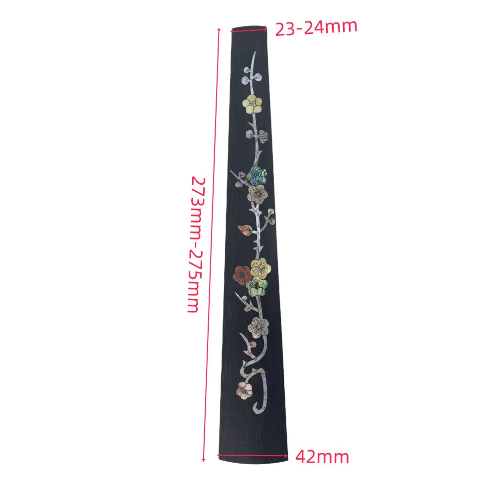Yinfente Violin Fingerboard 4/4 Full Size Indonesia Ebony Violin Fretboard With Beautiful Pearl Flower Inlay Violin Parts