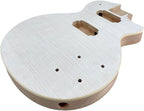 Electric Guitar Body Unfinished Mahogany +Maple Top +Flame Maple Veneer Bolt on DIY Guitar Body Blank HH Hamburger Pickup