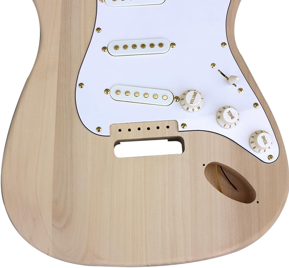 DIY Guitar Kit with Basswood Body Maple Neck with Rosewood Fretboard 6 String DIY Electric Guitar Kit with All Components to Build Your Own Guitar