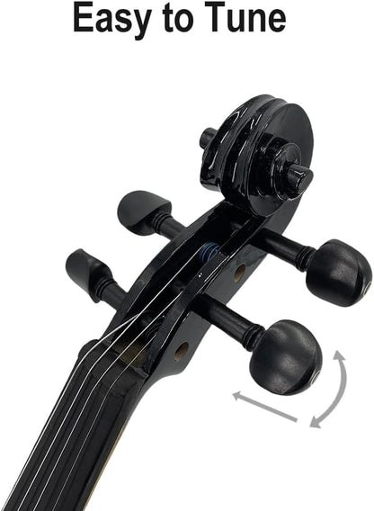 Acoustic Electric Violin 4/4 Full Size Violin Profesional 4 String Maple Spruce for Student,Violin for Beginners with Case,Brazilwood Bow,Cable,Cleaning Cloth,Rosin