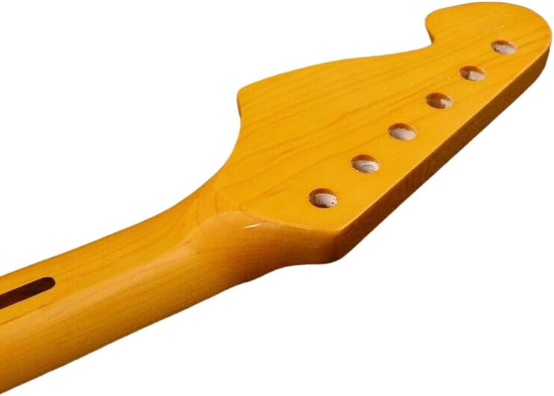 Yellow Paint Maple Electric Guitar Neck 21Fret 25.5Inch Rosewood Fretboard Dot Inlay Bolt on Guitar Neck Replacement