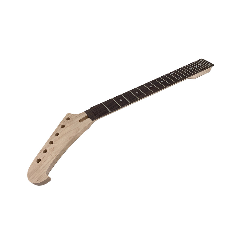Yinfente Guitar Neck 22 Fret 25.5 Inch Maple Rosewood Fretboard Reversed Headstock dots Inlay Bolt on Heel