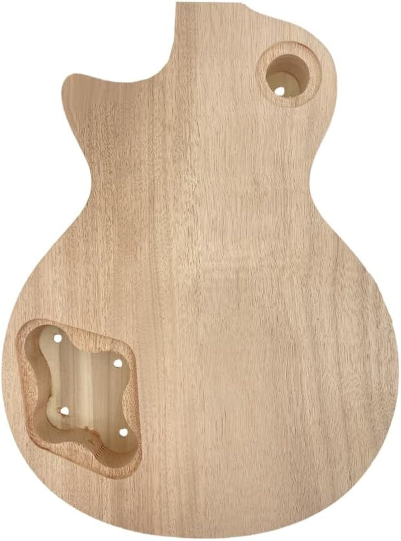 Electric Guitar Body Unfinished Mahogany +Maple Top +Flame Maple Veneer Bolt on DIY Guitar Body Blank HH Hamburger Pickup