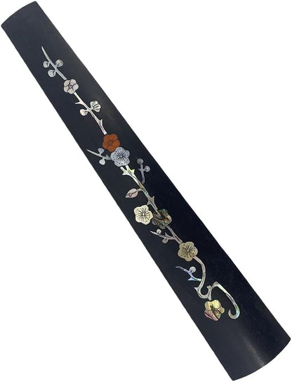 Yinfente Violin Fingerboard 4/4 Full Size Indonesia Ebony Violin Fretboard With Beautiful Pearl Flower Inlay Violin Parts