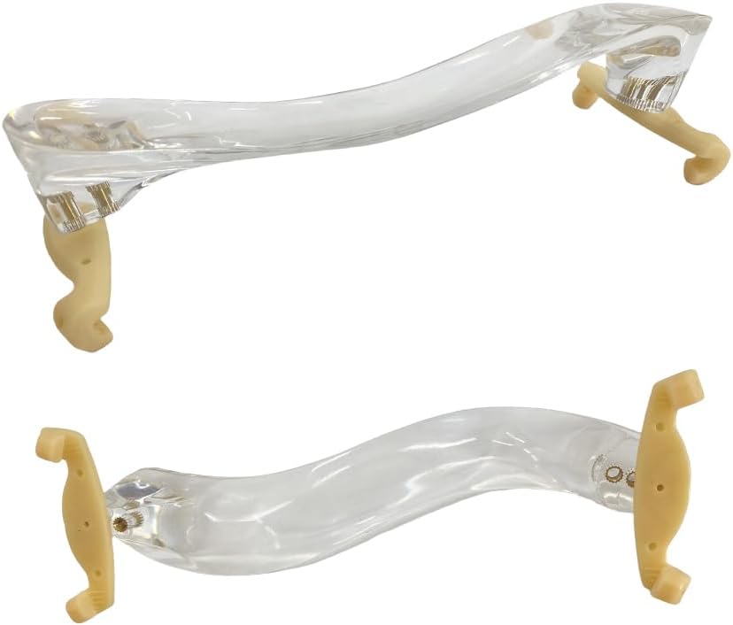 Yinfente Adjustable Height Width Violin Shoulder Rest 4/4 Full Size Transparent Acrylic Silicone Feet Violin Shoulder Rest 3/4 Clear