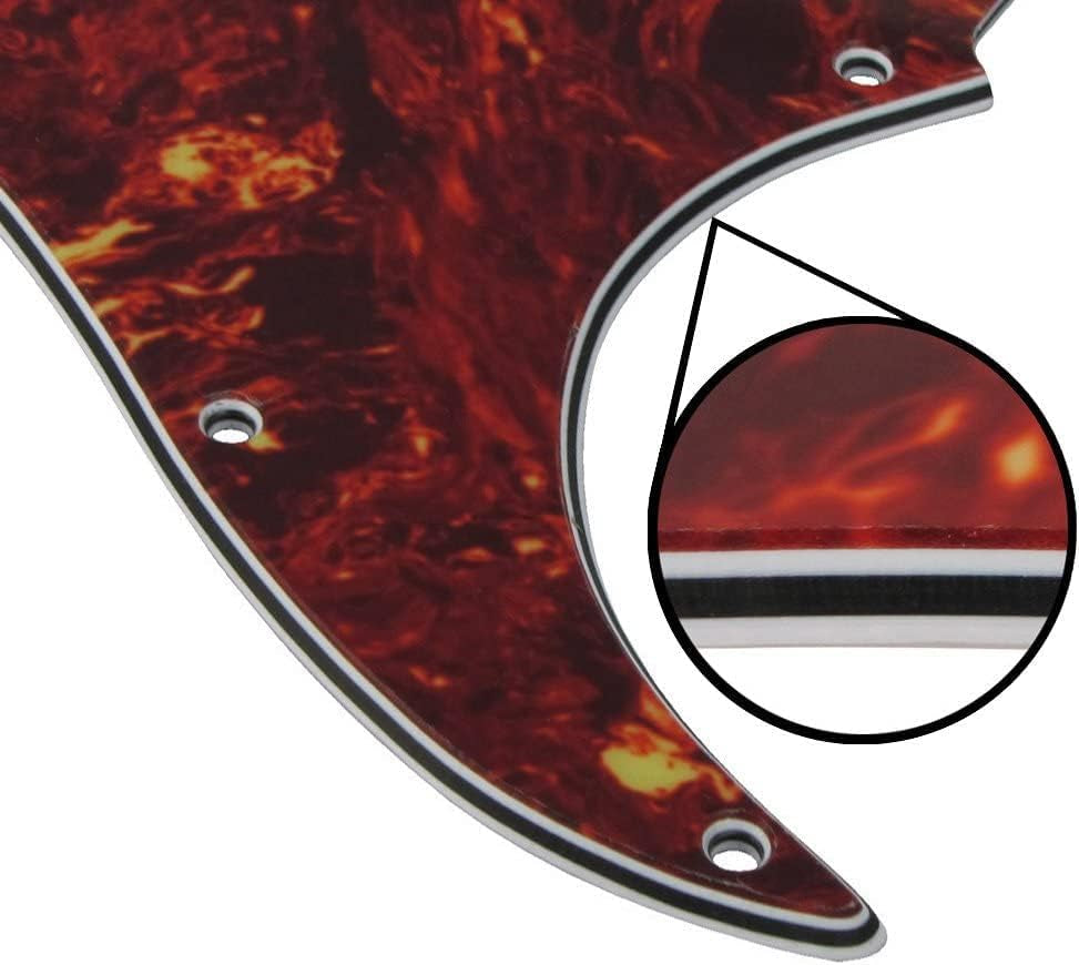 11 Hole Strat Pickguard SSS 3 Single Coil Pickups Scratch Plate with Pickguard Screws, Silver Mirror Style (Red Paerl)