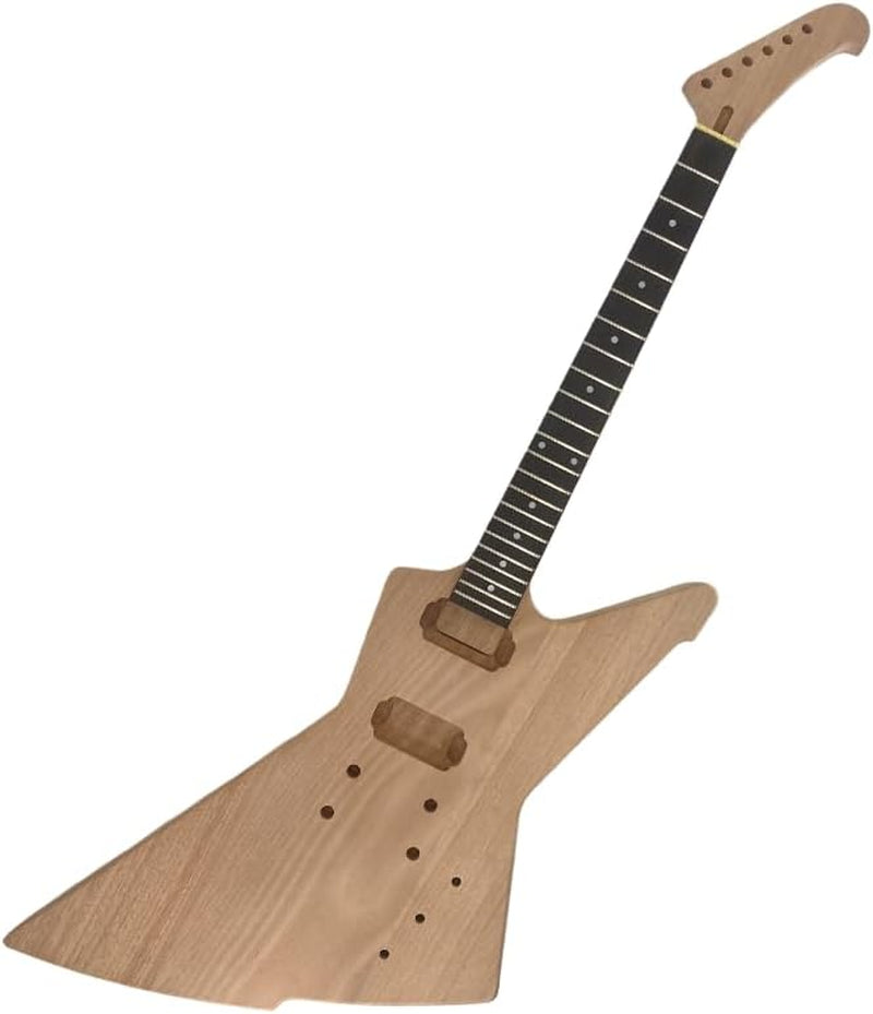 DIY Guitar Kit with Mahogany Body Mahogany Neck with Rosewood Fretboard 6 String DIY Electric Guitar Kit with All Components to Build Your Own Guitar