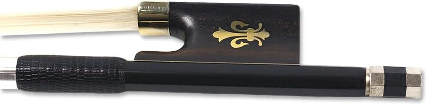 Violin Bow 4/4 Carbon Fiber Ebony Frog with Fleur De Lis Inlay,Mongolian Horse Hair,Stick&Well Balance 4/4 Violin Bow for All Level Violinists