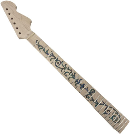 DIY Electric Guitar Neck for Replacement - Maple Fretboard 22 Fret 25.5 Inch without Binding Bolt on Heel Vine Inlay