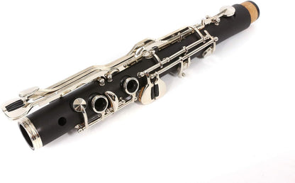 Professional Ebonite Clarinete G Key Clarinet for Beginner Students with 2 Barrels Hard Case Cleaning Kit Mouthpice Cork Grease Gloves