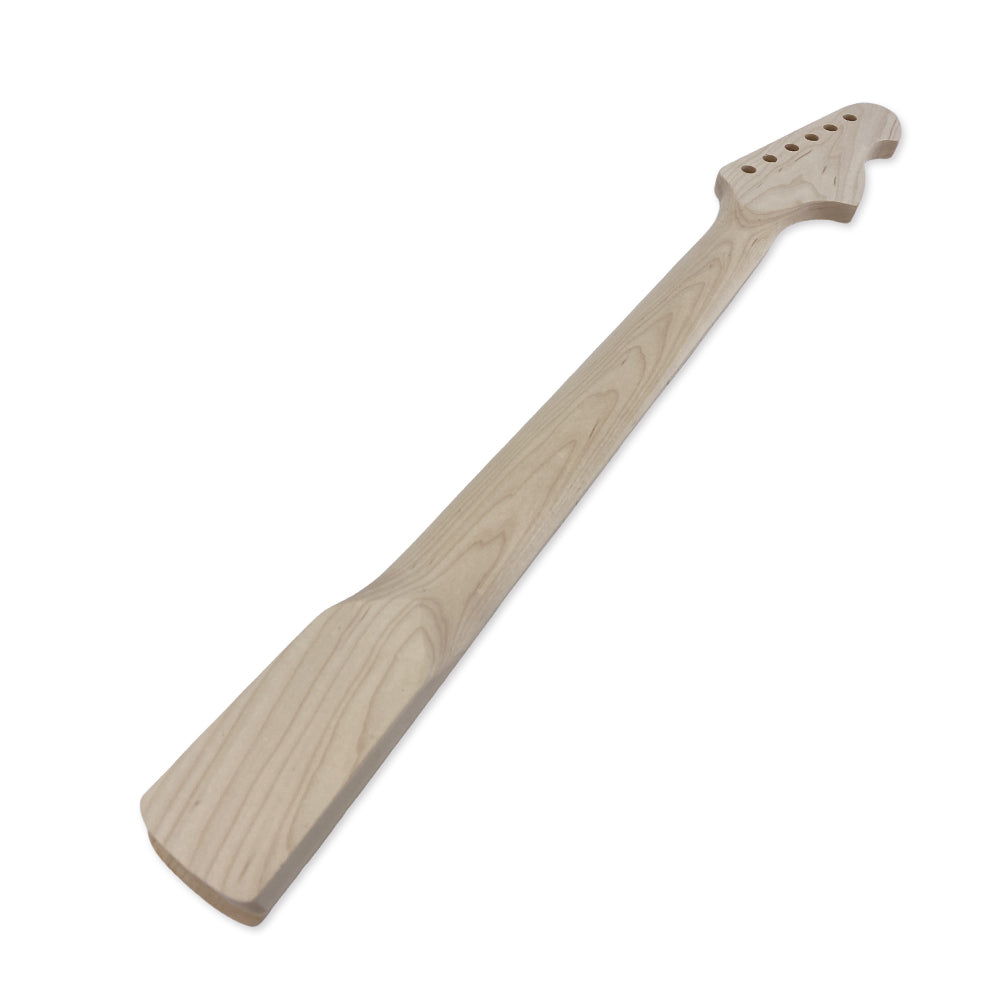 Yinfente Reverse Electric Guitar Neck 22Fret 25.5Inch Maple Fretboard Dot Inlay Bolt on Left Hand Guitar Neck Replacement Unfinished