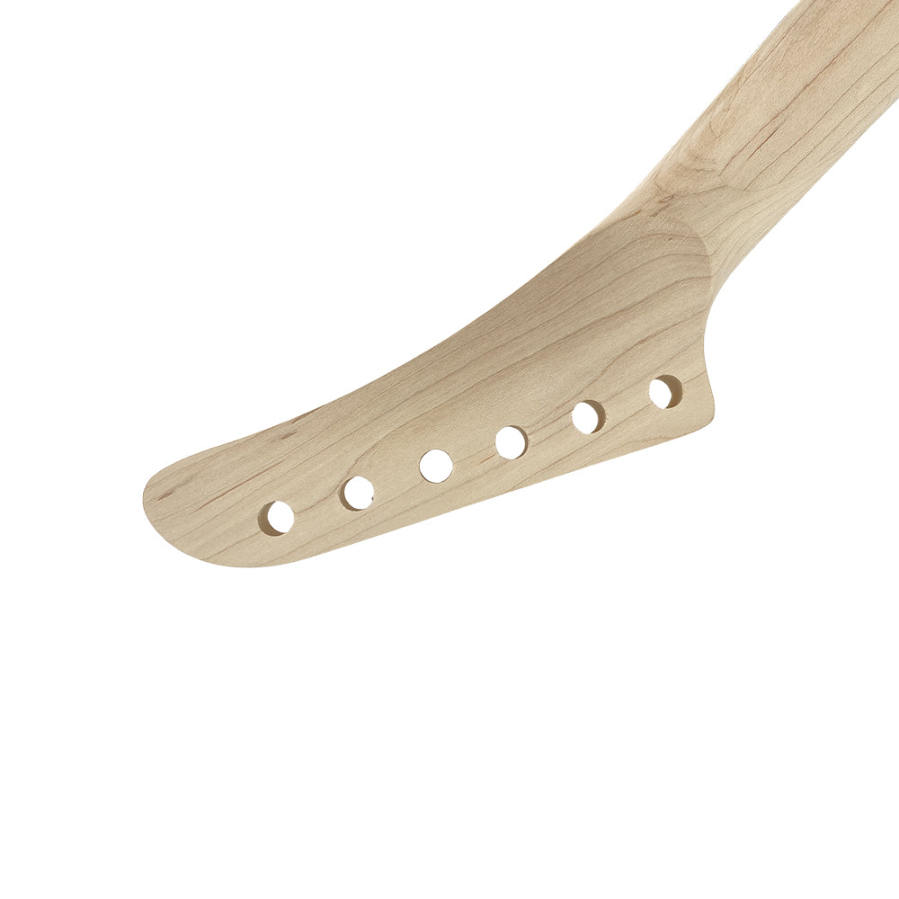 Yinfente Guitar Neck 22Frets 24.75inch mahogany Ebony Fretboard Customized Square Inlay with Binding Set in Heel for unfinished