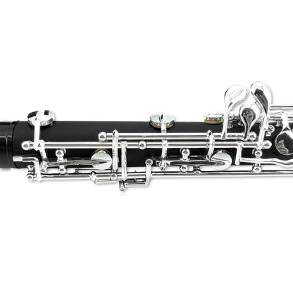 Yinfente Professional Oboe Ebonite C Key Left F Resonance Semi-Automatic Woodwind Instrument with Oboe Reed&Gloves&Leather Case+ Carry Bag&Cleaning Cloth&Cap Cork&Grease&Screwdriver