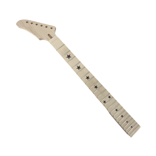 Yinfente Guitar Neck 22Fret 25.5Inch Canada Maple Guitar Fretboard Banana Reversed Head Star Inlay