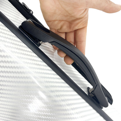 Yinfente 4/4 New Violin Case Carbon Fiber Violin Box Oblong Case Strong Light Full Size Music Sheet Bag (White)